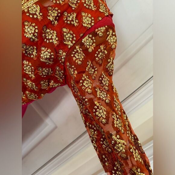 RUST PINK PAKISTANI DESIGNER FORMAL DRESS - Picture 7 of 8